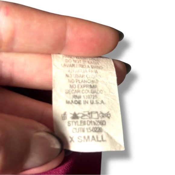 Brigitte Bailey Burgundy Wrap Front Long Sleeve V-neck Chic Mini Dress - Picture 10 of 15